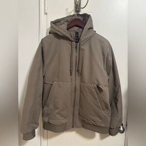 Lululemon Reversible Insulated Hoodie Jacket LM4AR5S Size S Fawn Brown